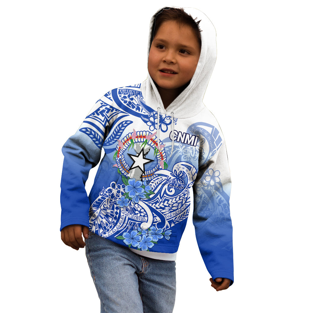 Northern Mariana Islands Kid Hoodie Polynesian Floral Tribal LT9 - Polynesian Pride
