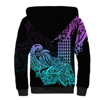 Hawaii Kakau Sherpa Hoodie Polynesian Floral Tribal Heliotrope Version LT9 - Polynesian Pride