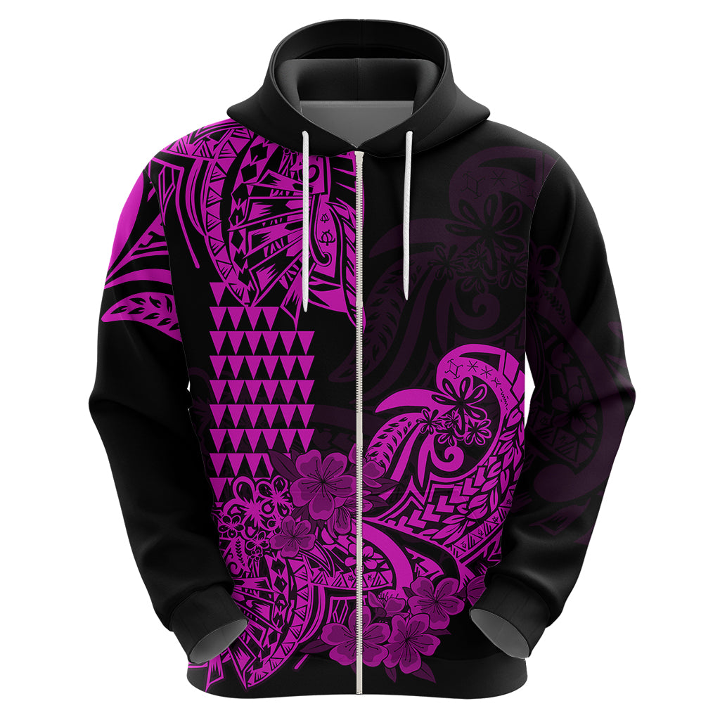 Hawaii Kakau Hoodie Polynesian Floral Tribal Purple Version LT9 - Polynesian Pride