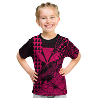 (Custom Personalised) Kakau Polynesian Tribal Hawaiian Turtle with Kanaka Maoli Pink Kid T Shirt LT9 Youth XL Size14 - Polynesian Pride