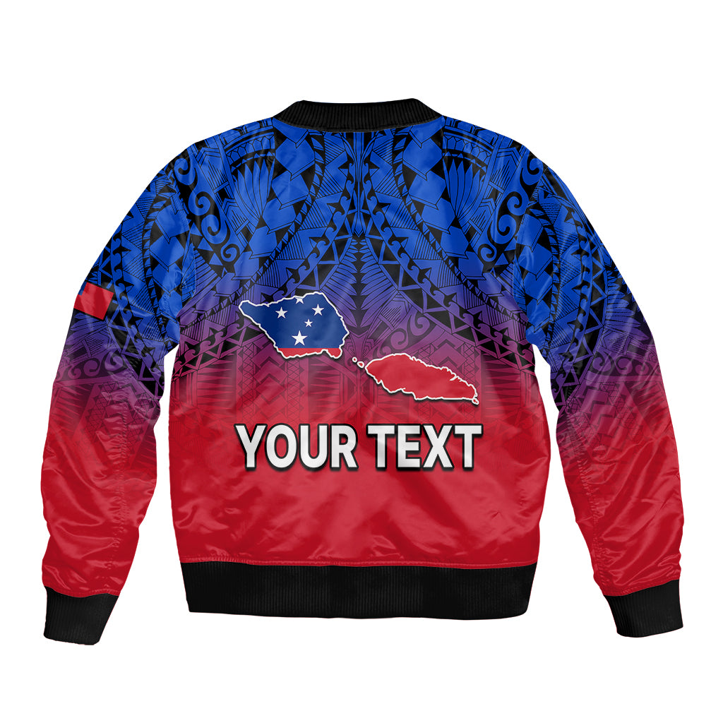 (Custom Personalised) Polynesian Independent State of Samoa Gradient Bomber Jacket LT9 - Polynesian Pride