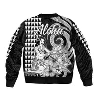 Aloha Hula Girl Hawaiian Tribal and Simple Kakau Bomber Jacket LT9 - Polynesian Pride