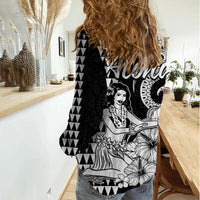 Aloha Hula Girl Hawaiian Tribal and Simple Kakau Women Casual Shirt LT9 - Polynesian Pride