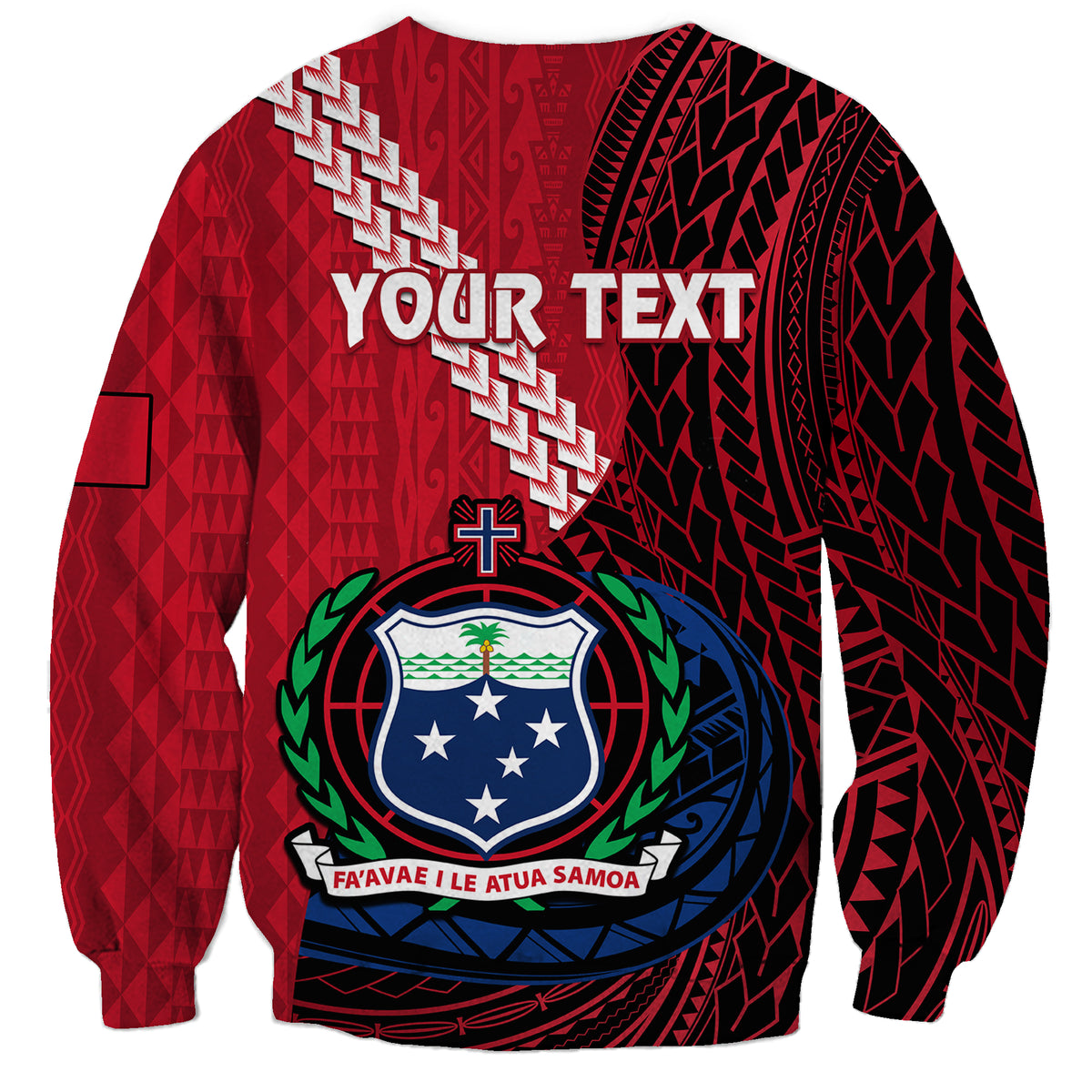 (Custom Personalised) Samoa Sweatshirt Happy Independence Day Samoan Red Pattern LT14 - Polynesian Pride