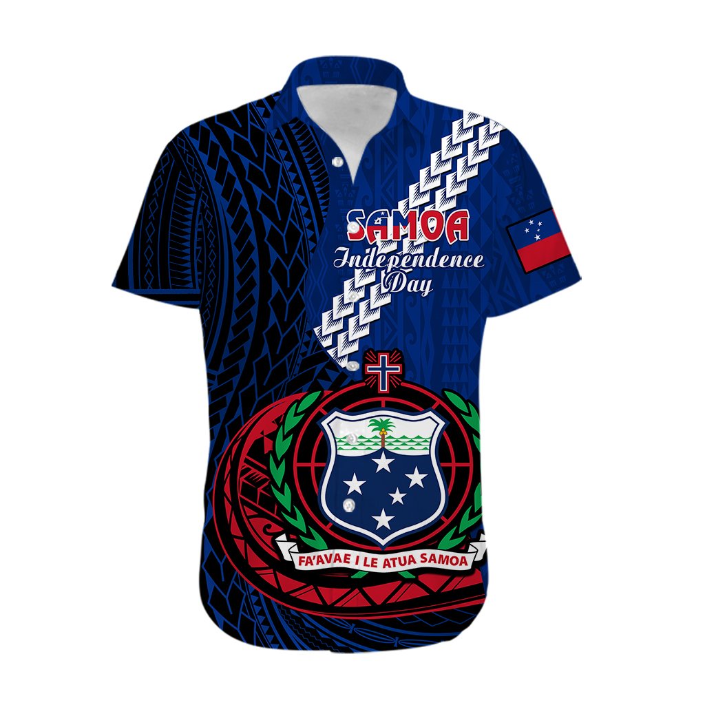 (Custom Personalised) Samoa Hawaiian Shirt Happy Independence Day Samoan Blue Pattern LT14 - Polynesian Pride