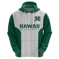Hawaii Volleyball Hoodie Hawaiian Kakau White Style LT14 Zip Hoodie White - Polynesian Pride