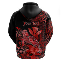 Custom Hawaii Monk Seal Hoodie Polynesian Kakau With Kanaka Red LT14 - Polynesian Pride