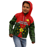 Papua New Guinea Kid Hoodie Eastern Highlands Province Mix Coat Of Arms Polynesian Art LT14 - Polynesian Pride