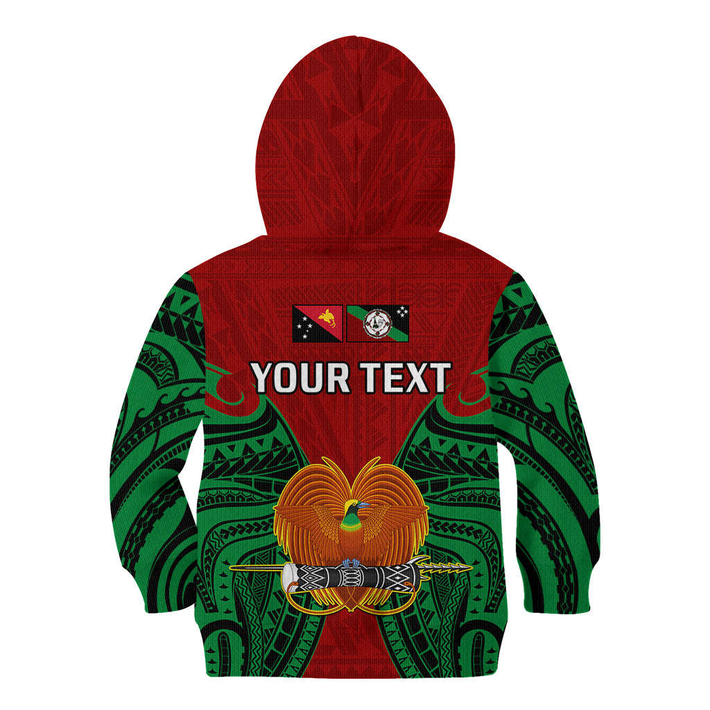 (Custom Personalised) Papua New Guinea Kid Hoodie East New Britain Province Mix Coat Of Arms Polynesian Art LT14 - Polynesian Pride