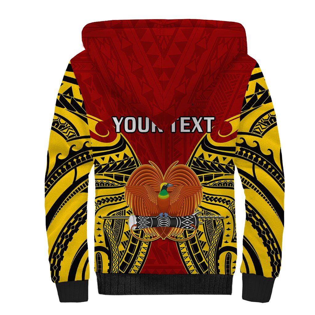 (Custom Personalised) Papua New Guinea Sherpa Hoodie Madang Province Mix Coat Of Arms Polynesian Art LT14 - Polynesian Pride