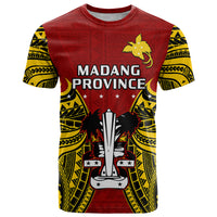 Custom Papua New Guinea T Shirt Madang Province Mix Coat of Arms Polynesian Art LT14 Red - Polynesian Pride