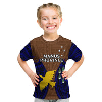 (Custom Personalised) Papua New Guinea Kid T Shirt Manus Province Mix Coat Of Arms Polynesian Art LT14 Youth XL Size14 - Polynesian Pride