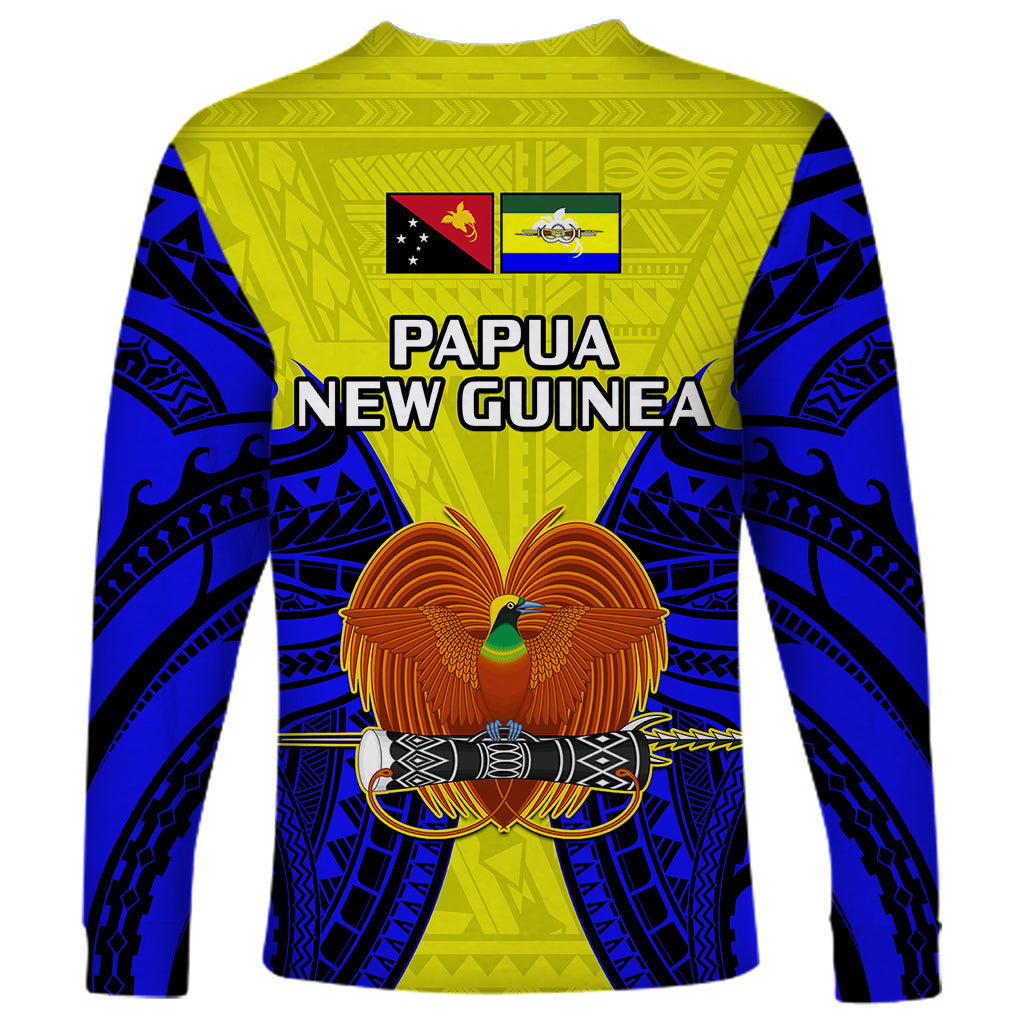 Papua New Guinea Long Sleeve Shirt Morobe Province Mix Coat Of Arms Polynesian Art LT14 - Polynesian Pride