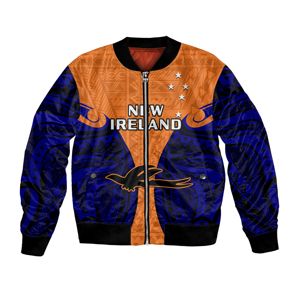 Papua New Guinea Bomber Jacket New Ireland Province Mix Coat Of Arms Polynesian Art LT14 Unisex Orange - Polynesian Pride