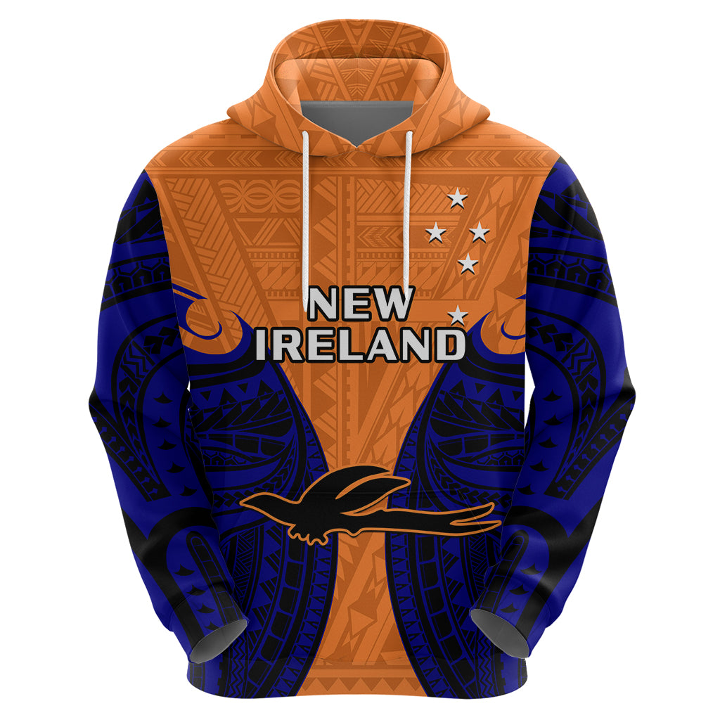 Custom Papua New Guinea Hoodie New Ireland Province Mix Coat of Arms Polynesian Art LT14 Zip Hoodie Orange - Polynesian Pride