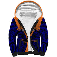 (Custom Personalised) Papua New Guinea Sherpa Hoodie New Ireland Province Mix Coat Of Arms Polynesian Art LT14 Unisex Orange - Polynesian Pride