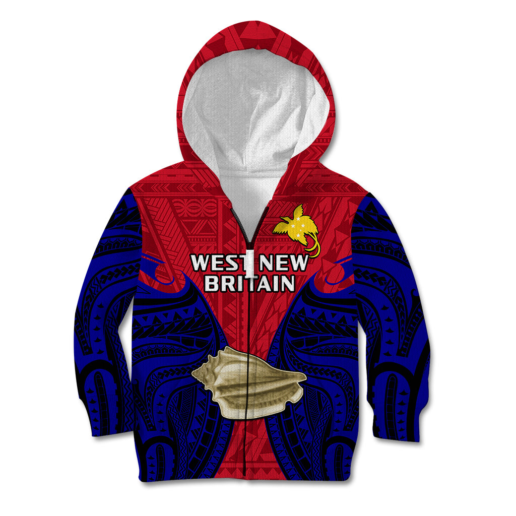 Papua New Guinea Kid Hoodie West New Britain Province Mix Coat Of Arms Polynesian Art LT14 - Polynesian Pride