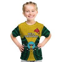 (Custom Personalised) Papua New Guinea Kid T Shirt Hela Province Mix Coat Of Arms Polynesian Art LT14 Youth XL Size14 - Polynesian Pride