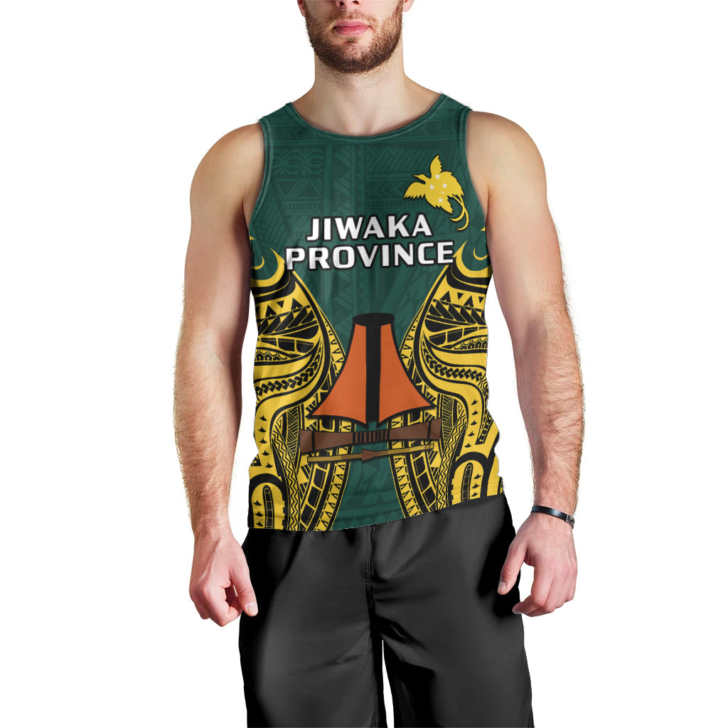 Papua New Guinea Men Tank Top Jiwaka Province Mix Coat Of Arms Polynesian Art LT14 - Polynesian Pride