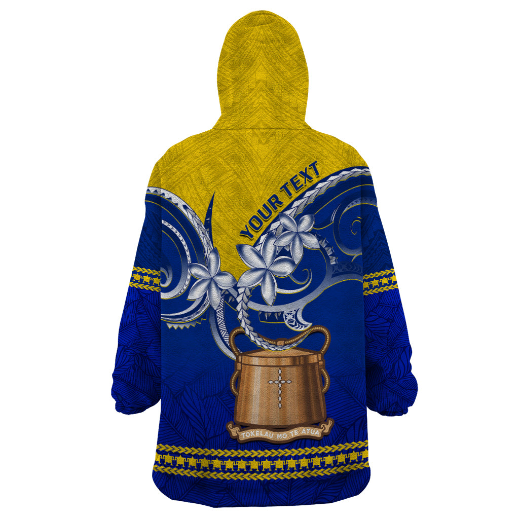 Personalised Tokelau Wearable Blanket Hoodie Tokelauan Tatau Plumeria Special Style LT14 - Polynesian Pride