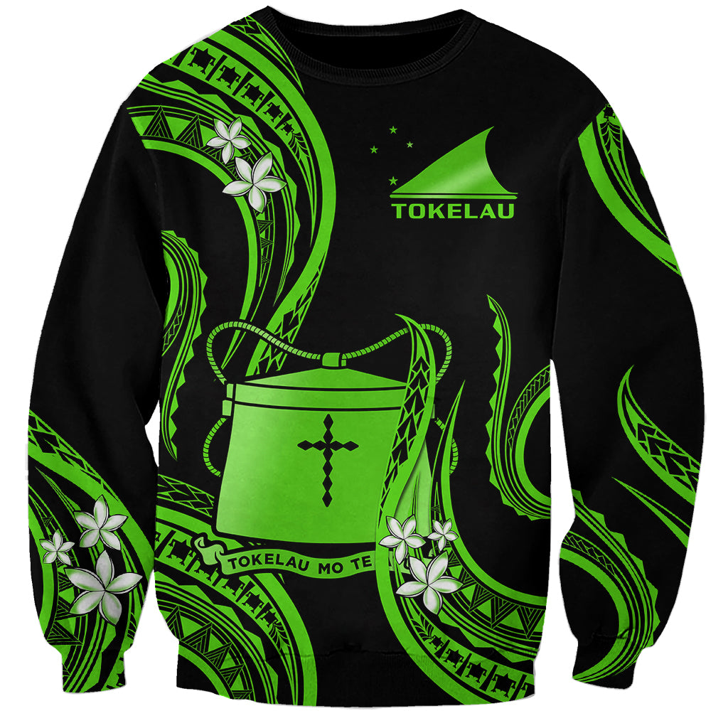 Tokelau Sweatshirt Tokelauan Tatau With Badge Green LT14 Unisex Green - Polynesian Pride