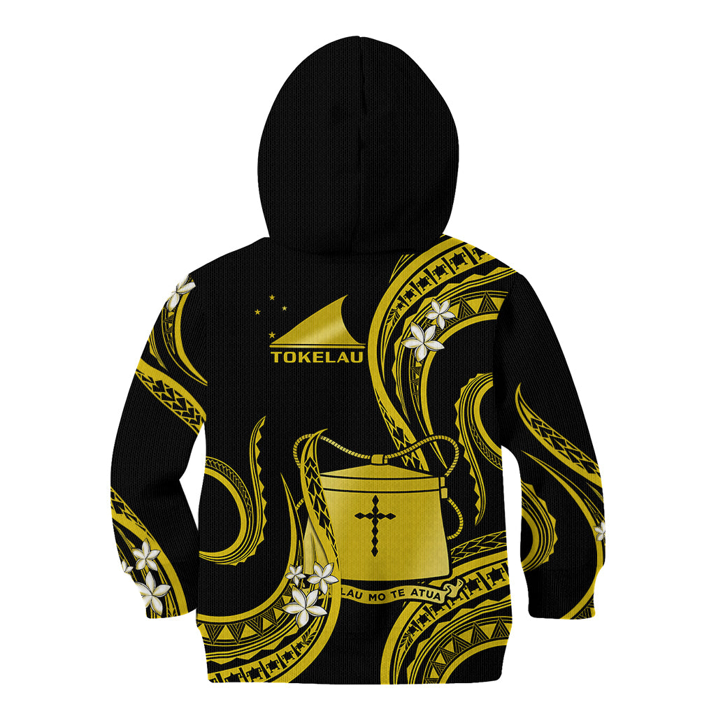 Tokelau Kid Hoodie Tokelauan Tatau With Badge Yellow LT14 Zip Hoodie Yellow - Polynesian Pride