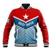 West Papua Baseball Jacket Coat Of Arms And Morning Star Flag LT14 Unisex Blue - Polynesian Pride