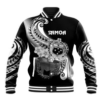 (Custom Personalised) Samoa Baseball Jacket Ula Fala Kava Bowl Plumeria Polynesian Black LT14 Unisex Black - Polynesian Pride