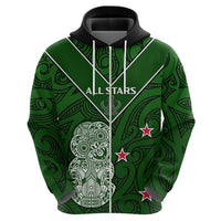 (Custom Text and Number) Aotearoa Rugby Hoodie All Stars New Zealand Tiki Maori LT14 - Polynesian Pride