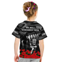 New Zealand ANZAC Rugby Kid T-Shirt - Silver Fern All Black Camouflage Mix Poppy LT14 - Polynesian Pride