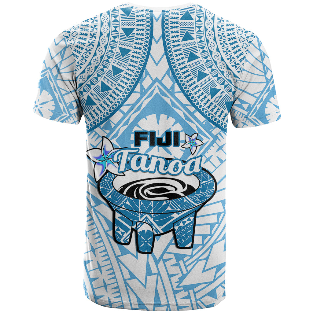 Fiji Tanoa T Shirt Kava Bowl Fijian Tapa Blue Pattern LT14 - Polynesian Pride
