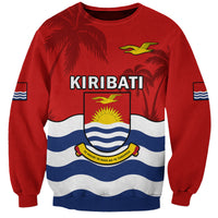 (Custom Personalised) Ribaberiki Kiribati Coat Of Arms Mix Palm Trees Sweatshirt LT14 Unisex Red - Polynesian Pride