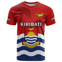 Custom Ribaberiki Kiribati Coat of Arms Mix Palm Trees T Shirt LT14 Red - Polynesian Pride