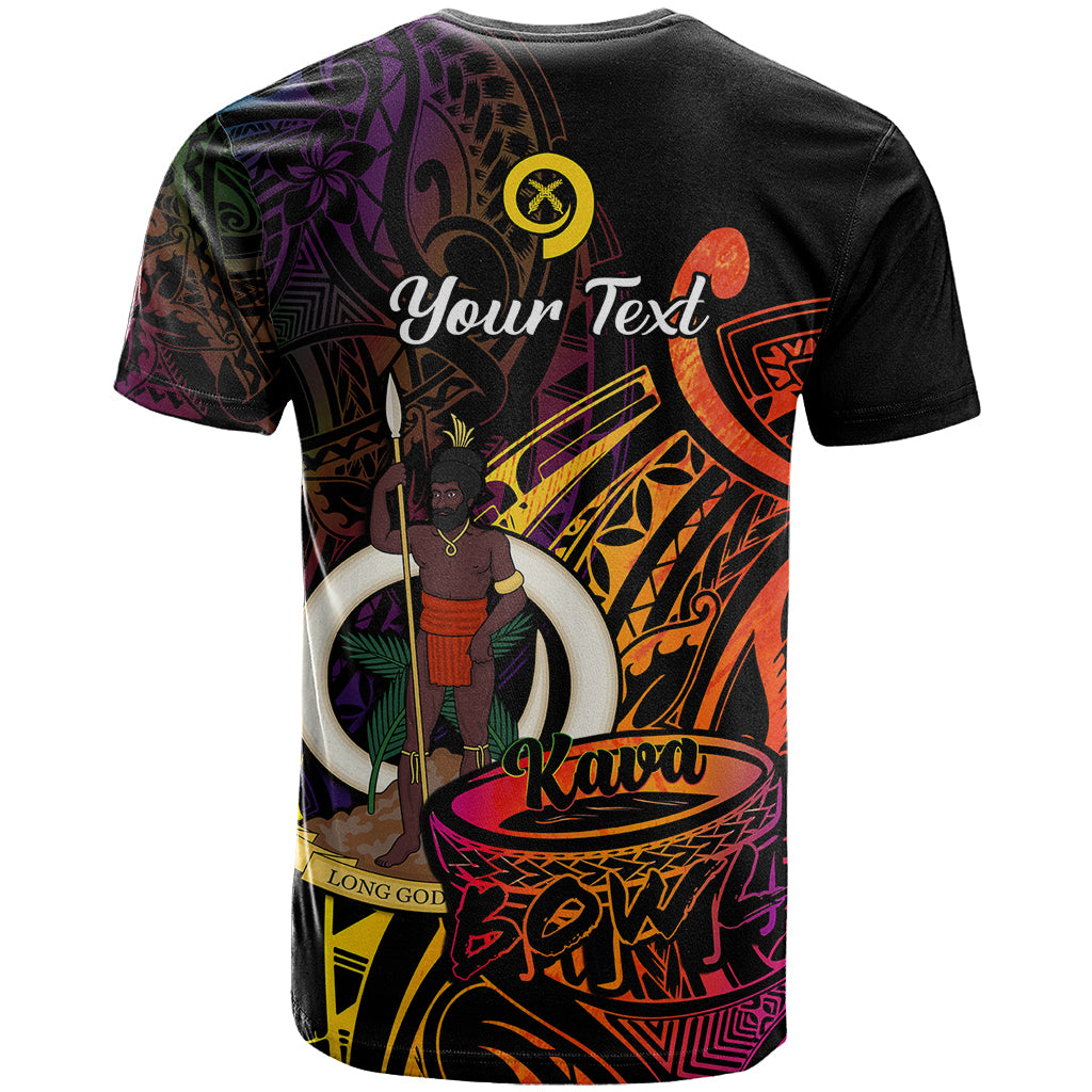 Custom Vanuatu T Shirt Kava Bowl Mix Polynesian Gradient Style LT14 - Polynesian Pride
