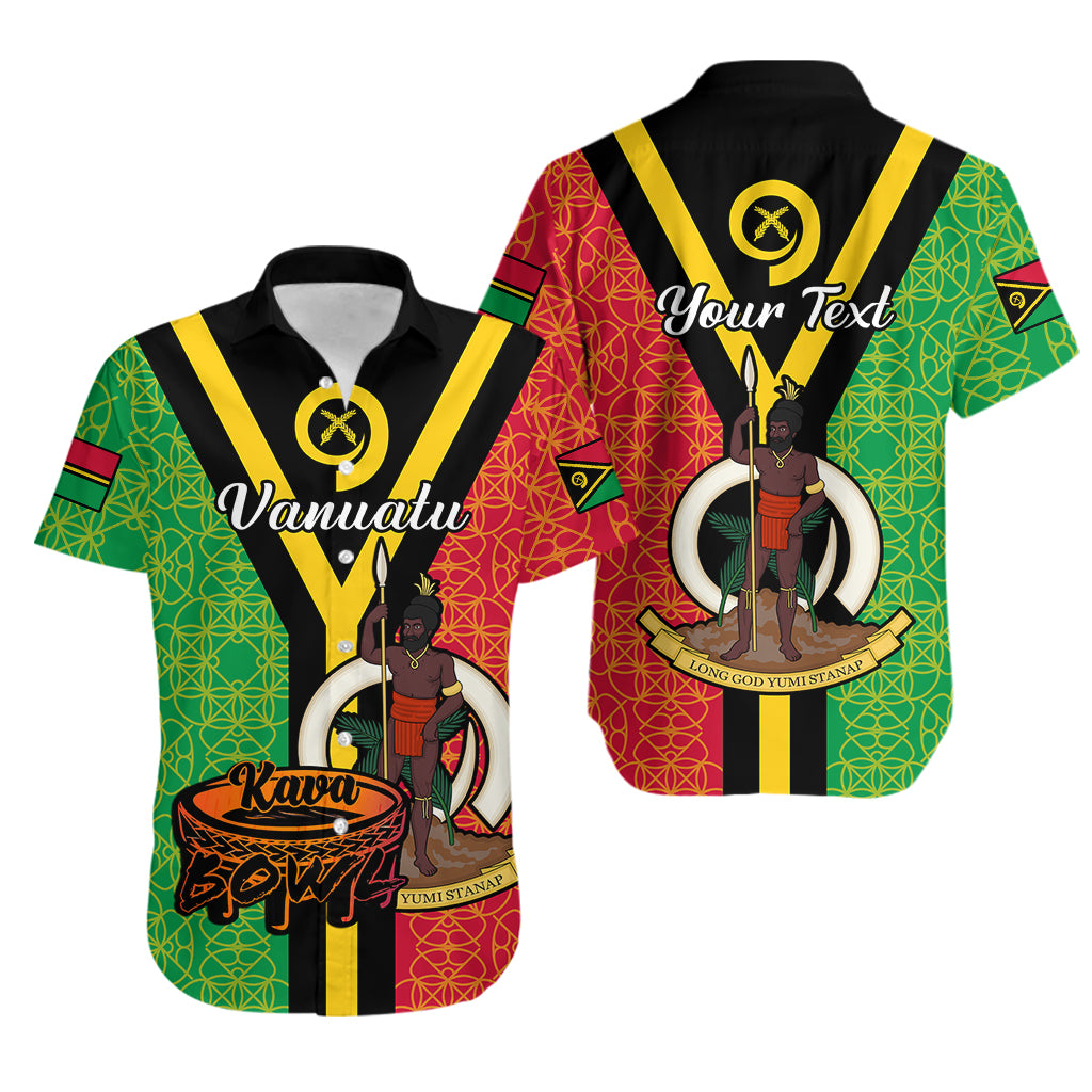 (Custom Personalised) Vanuatu Hawaiian Shirt Kava Bowl Mix Sand Drawing Flag Style LT14 Black - Polynesian Pride