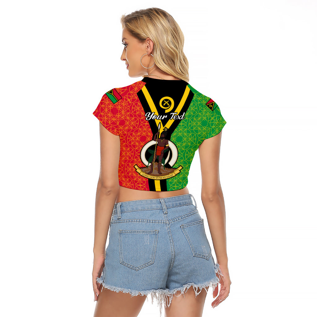 (Custom Personalised) Vanuatu Raglan Cropped T Shirt Kava Bowl Mix Sand Drawing Flag Style LT14 - Polynesian Pride