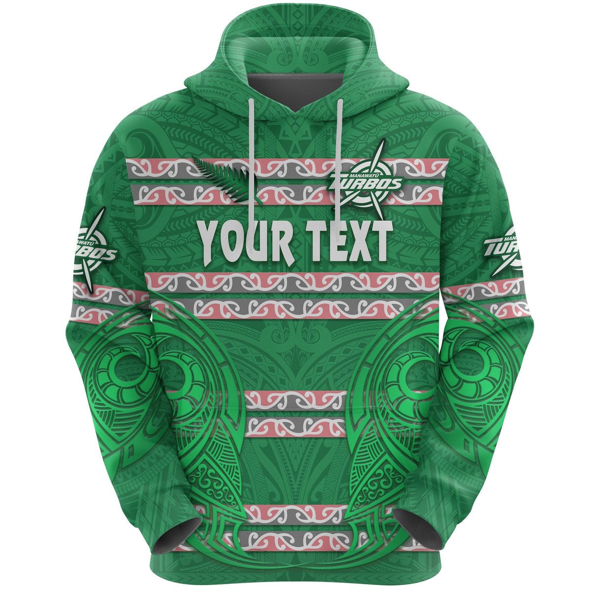 Custom Manawatu Turbos Hoodie Maori Vibes Unisex Green - Polynesian Pride