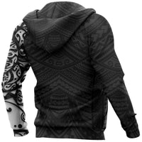Maori Hoodie, New Zealand Lion Tattoo Pullover Hoodie White - Polynesian Pride