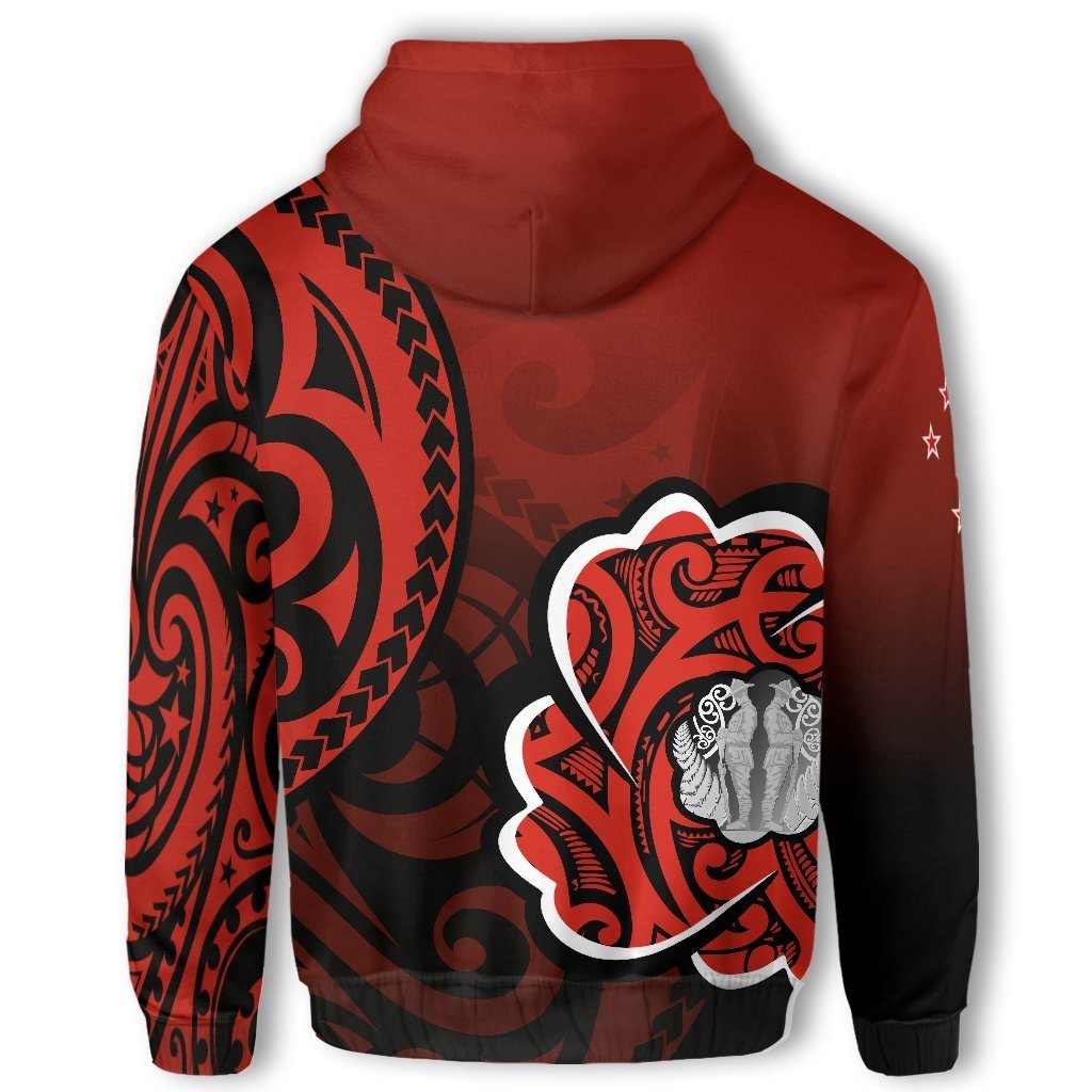 Lest We Forget Maori Poppy Flowers Hoodie Customized - Polynesian Pride