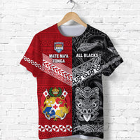 Custom Mate Maa Tonga Ngatu and New Zealand Maori All Black Aboriginal T Shirt Rugby Together LT8 Kid - Polynesian Pride