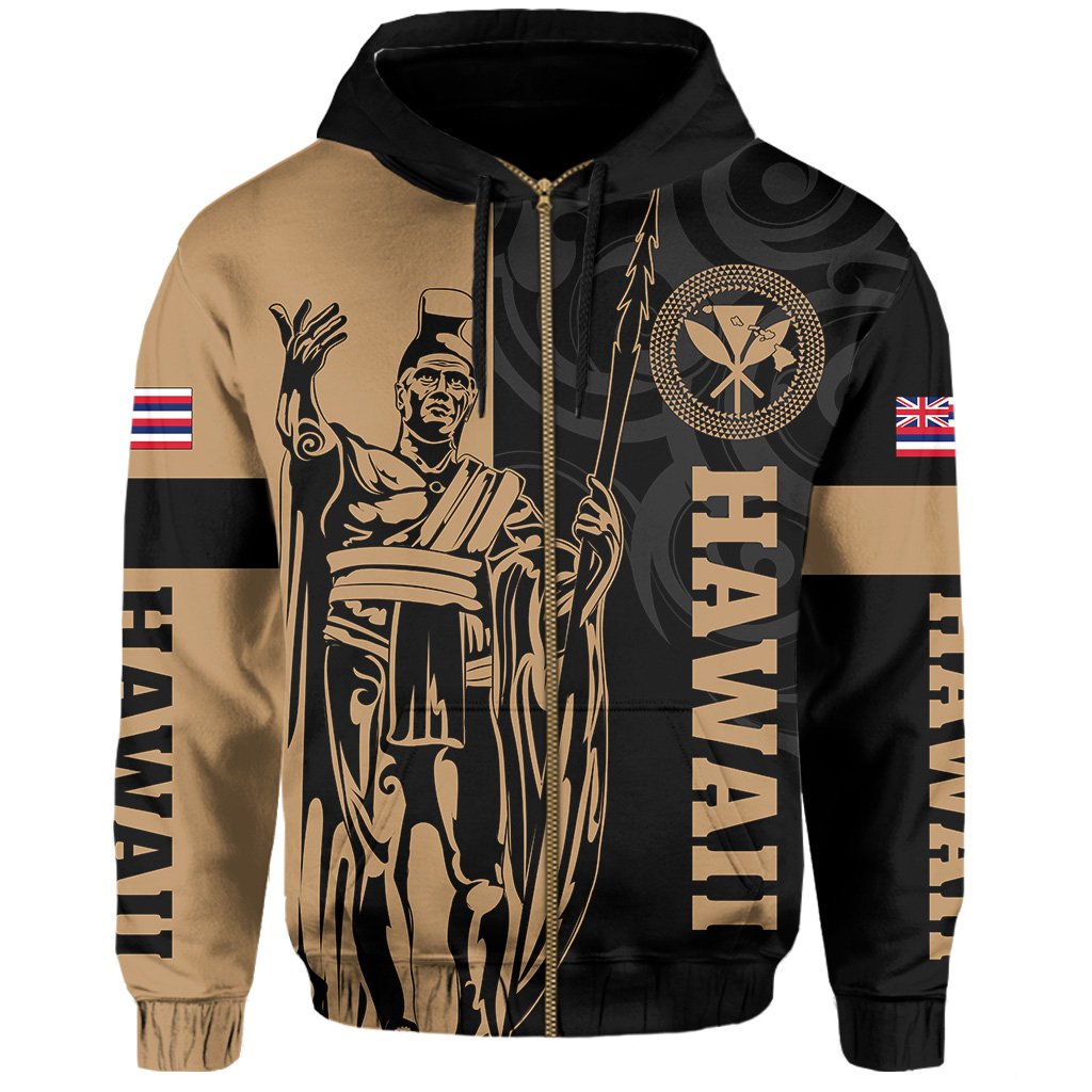 Hawaii King Polynesian – Zip-Up Hoodie – Lawla Style - Polynesian Pride