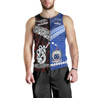 New Zealand And Samoa Men Tank Top Together - Red LT8 Red - Polynesian Pride