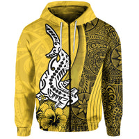 Hawaiian Shark Polynesian Hoodie Vibe Yellow Style LT6 - Polynesian Pride