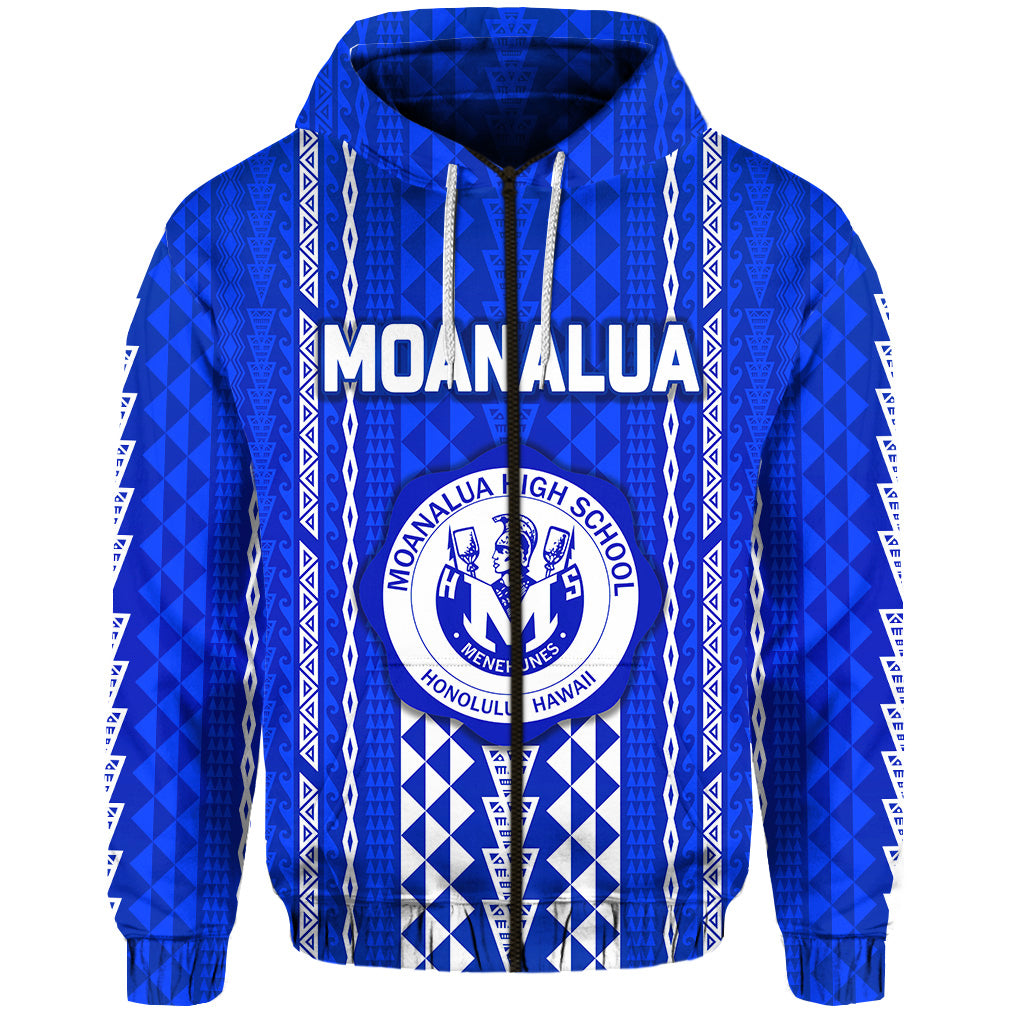 Custom Hawaii Moanalua High School Zip Hoodie Simple Style LT8 - Polynesian Pride