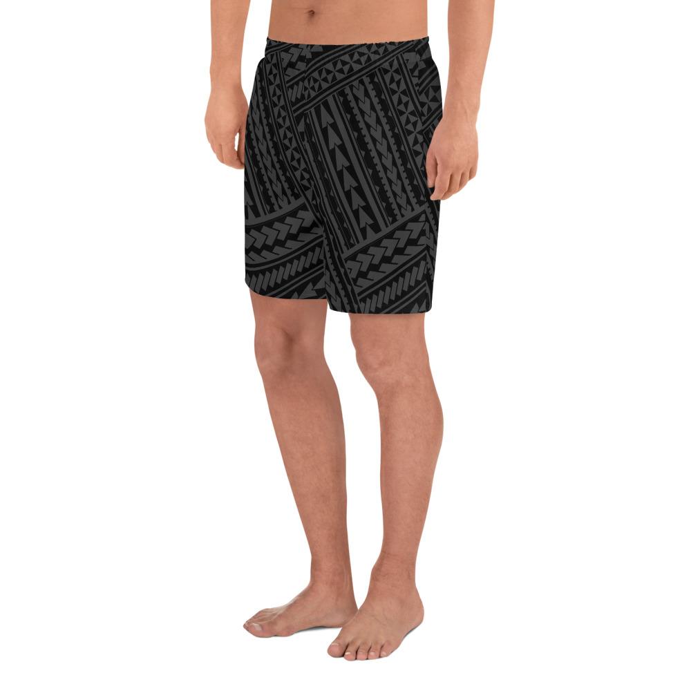 Polynesian Nation Gray Men's Athletic Long Shorts - Polynesian Pride
