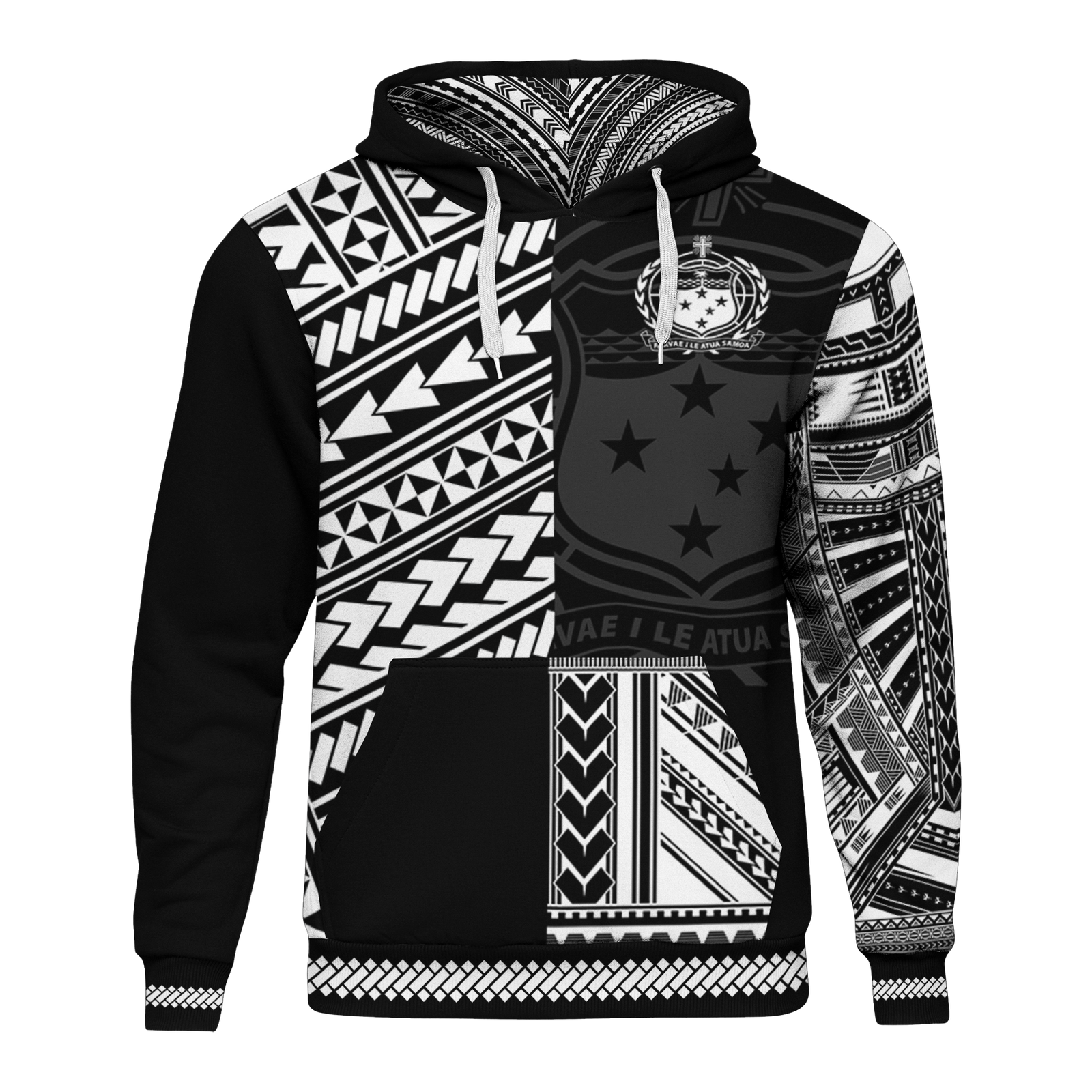 Samoa Hoodie Polynesian Portion Version Unisex Black - Polynesian Pride