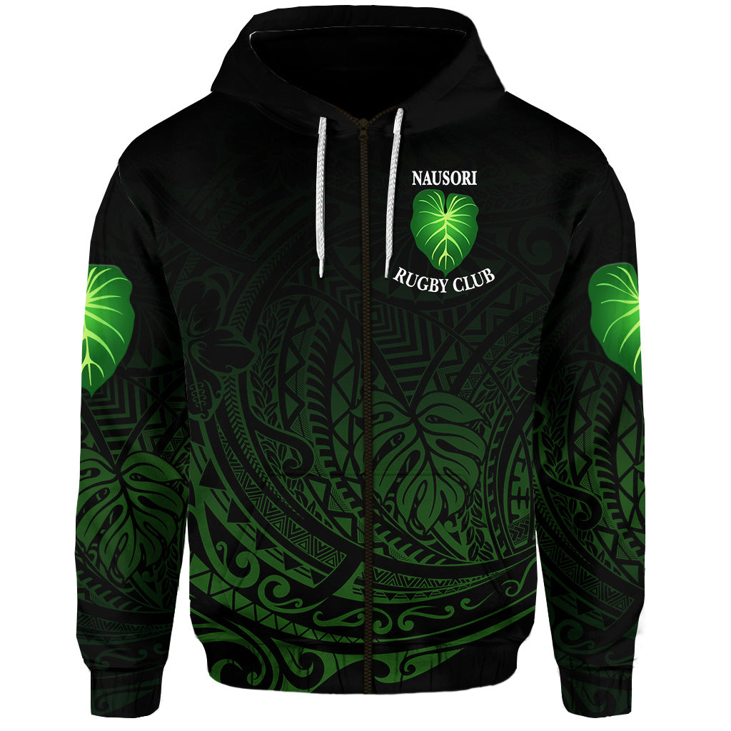 Custom Fiji Nausori Rugby Zip Hoodie Original Style, Custom Text and Number LT8 - Polynesian Pride