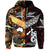 Custom New Zealand Australia Hoodie Maori and Aboriginal Together Red, Custom Text and Number LT8 - Polynesian Pride