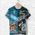 Custom New Zealand Maori Aotearoa Fiji Tapa Together T Shirt Green, Custom Text and Number LT8 - Polynesian Pride
