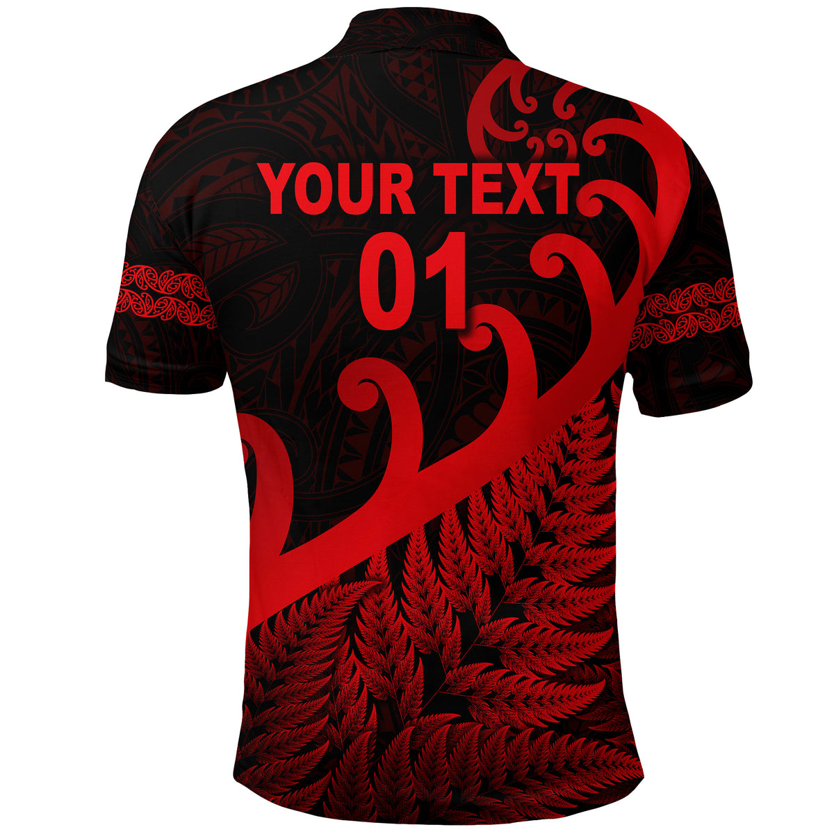 Custom New Zealand Rugby Maori Polo Shirt Silver Fern Koru Vibes Red LT8 - Polynesian Pride